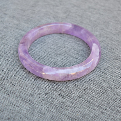58.6 mm Lavender Amethyst Bangle - Light Purple Quartz