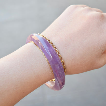 58.6 mm Lavender Amethyst Bangle - Light Purple Quartz
