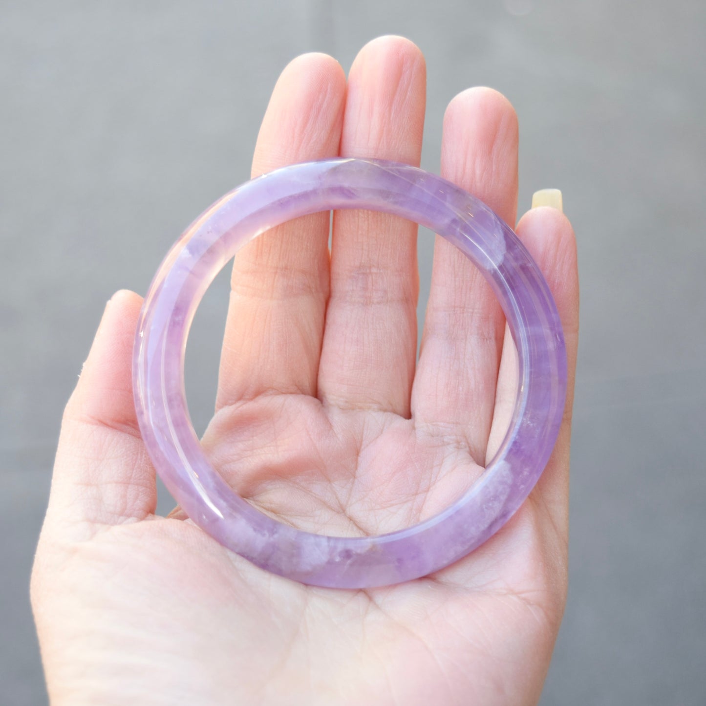 58.6 mm Lavender Amethyst Bangle - Light Purple Quartz