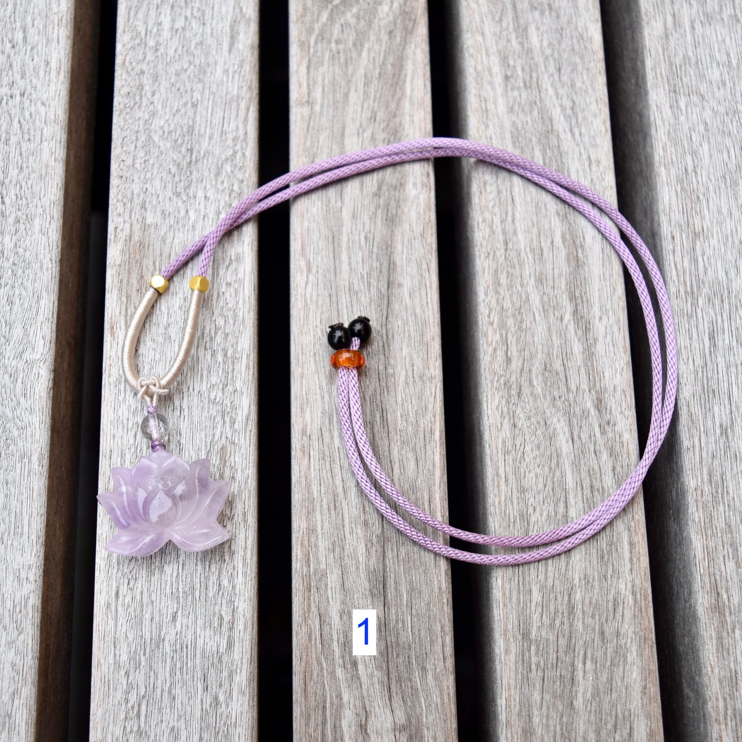 Amethyst Lotus Necklace - Lavender Purple Crystal