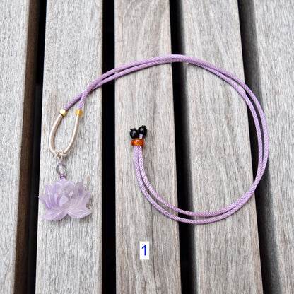 Amethyst Lotus Necklace - Lavender Purple Crystal