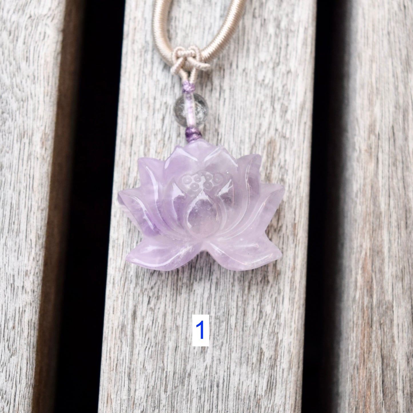 Amethyst Lotus Necklace - Lavender Purple Crystal
