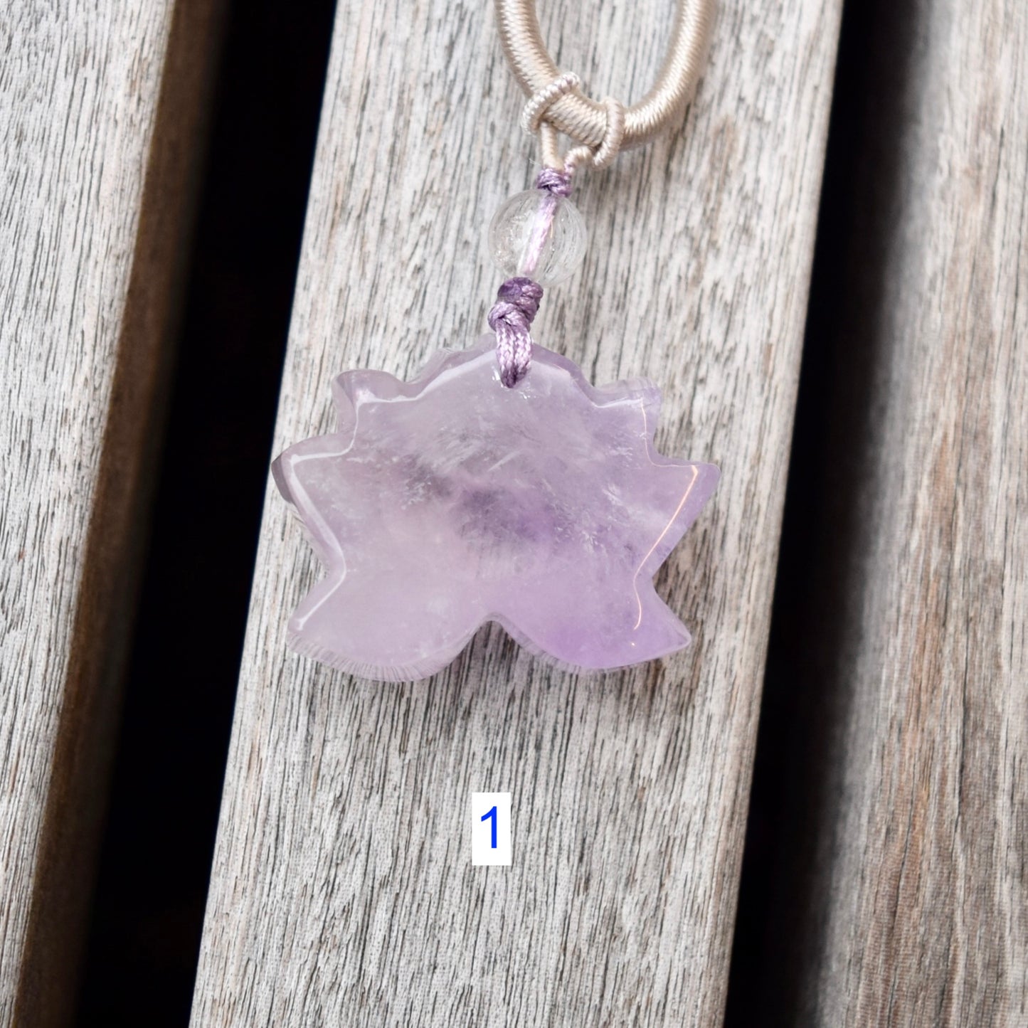 Amethyst Lotus Necklace - Lavender Purple Crystal