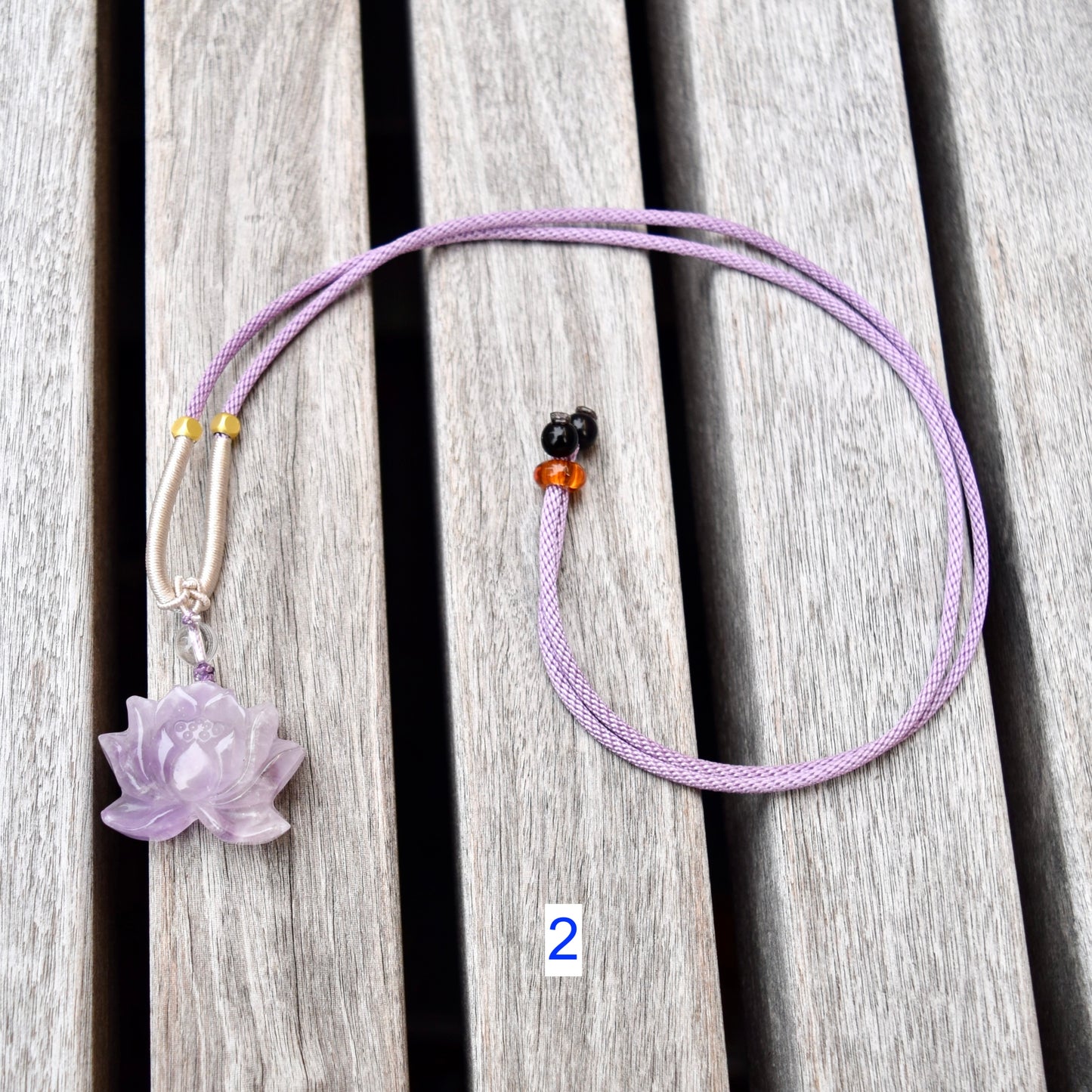 Amethyst Lotus Necklace - Lavender Purple Crystal