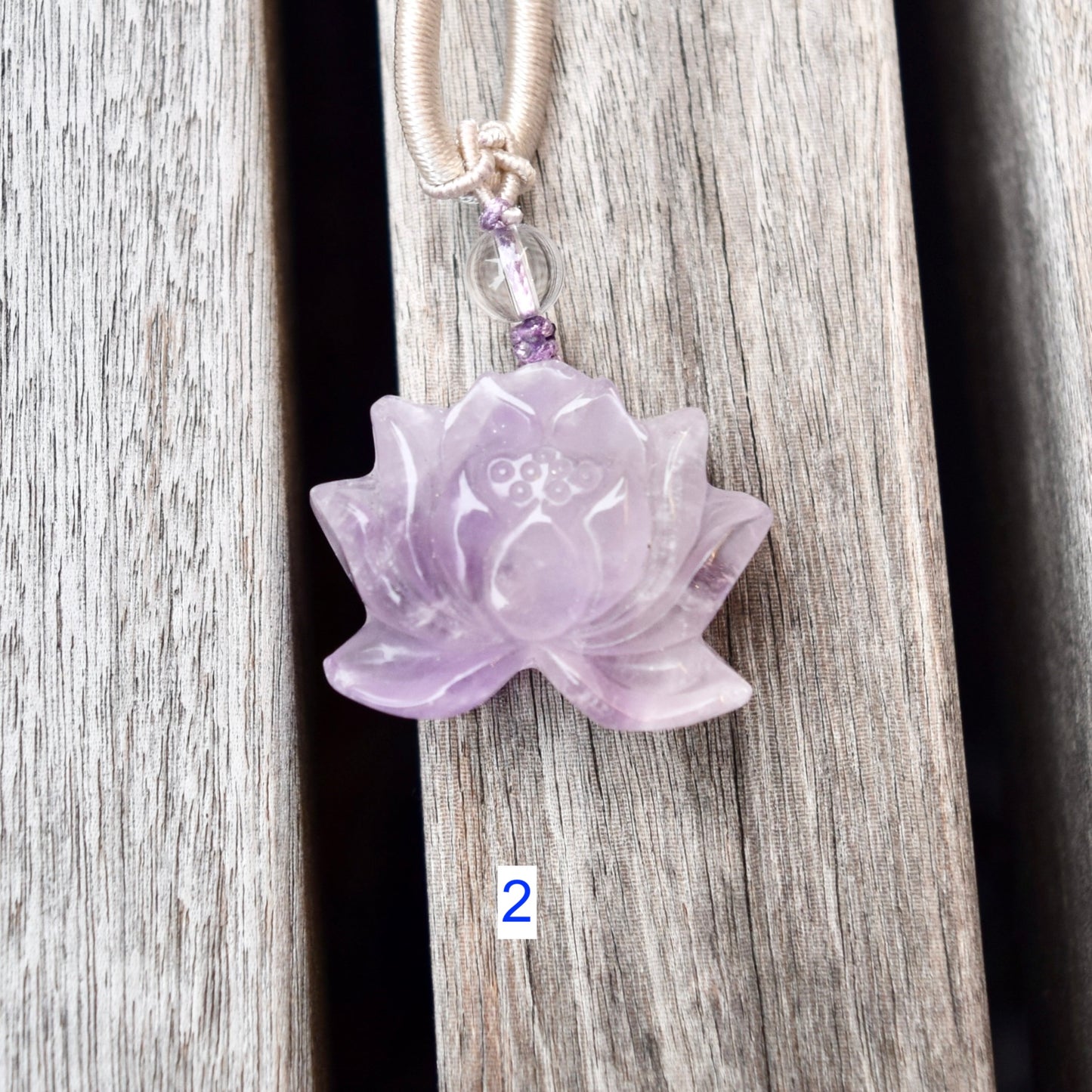 Amethyst Lotus Necklace - Lavender Purple Crystal