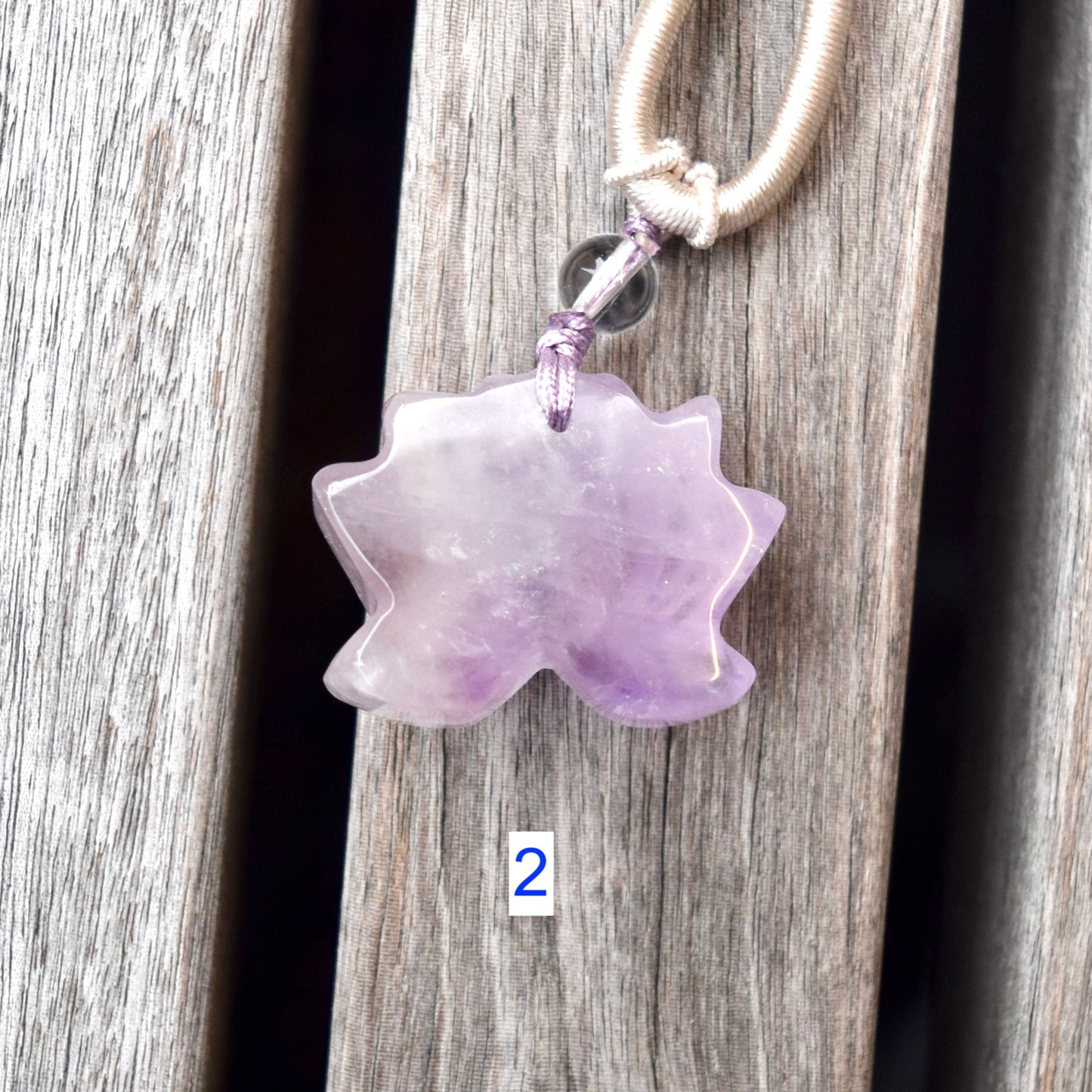 Amethyst Lotus Necklace - Lavender Purple Crystal
