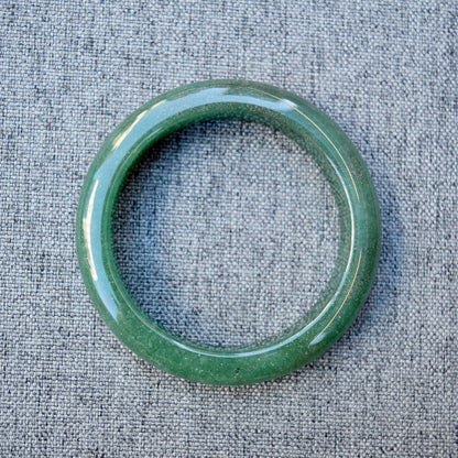 57.6 mm Green Aventurine Bangle - Quartz Jade Bangle Bracelet