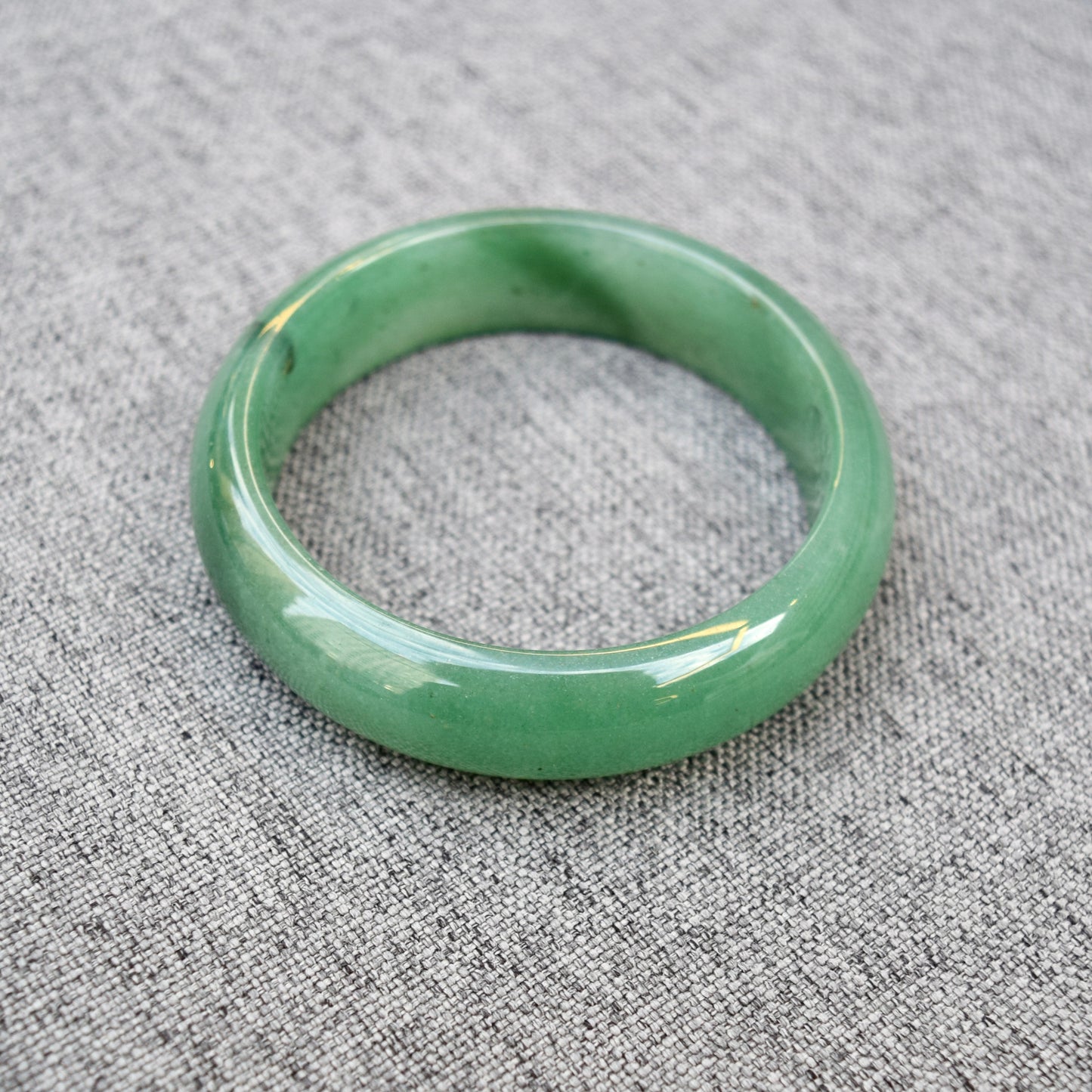 60.7 mm Green Aventurine Bangle - Quartz Jade Bangle Bracelet