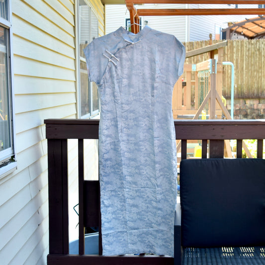 Blue Landscape Printed Qipao Long Dress - Chinese Traditional Cheongsam