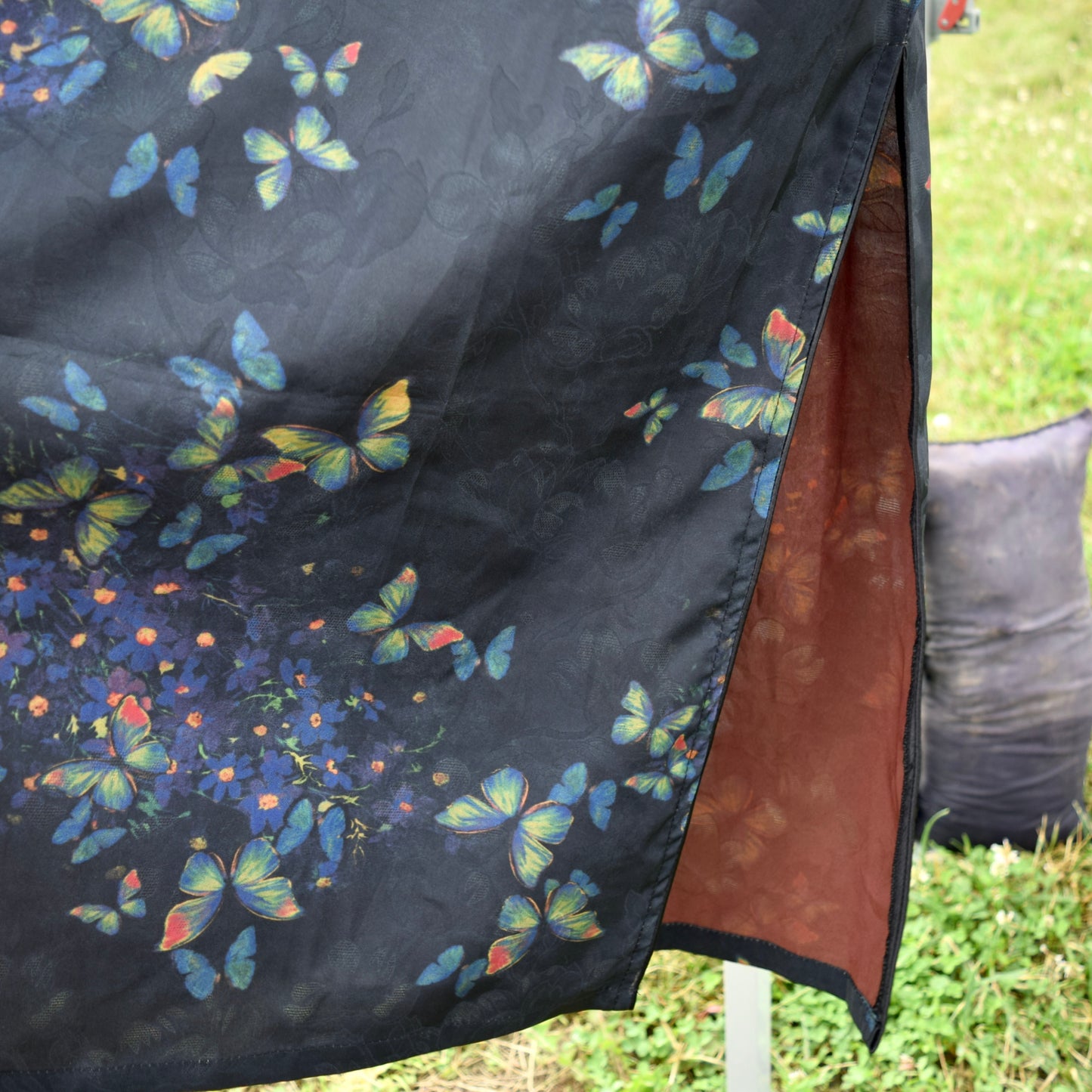 Black Butterfly Printed Qipao Long Dress - Chinese Traditional Cheongsam