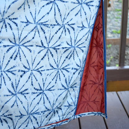 Blue Snowflake Printed Qipao Long Dress - Chinese Traditional Cheongsam