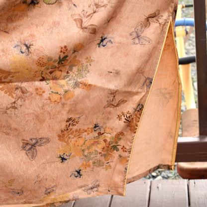 Brown Butterfly Printed Qipao Long Dress - Chinese Traditional Cheongsam