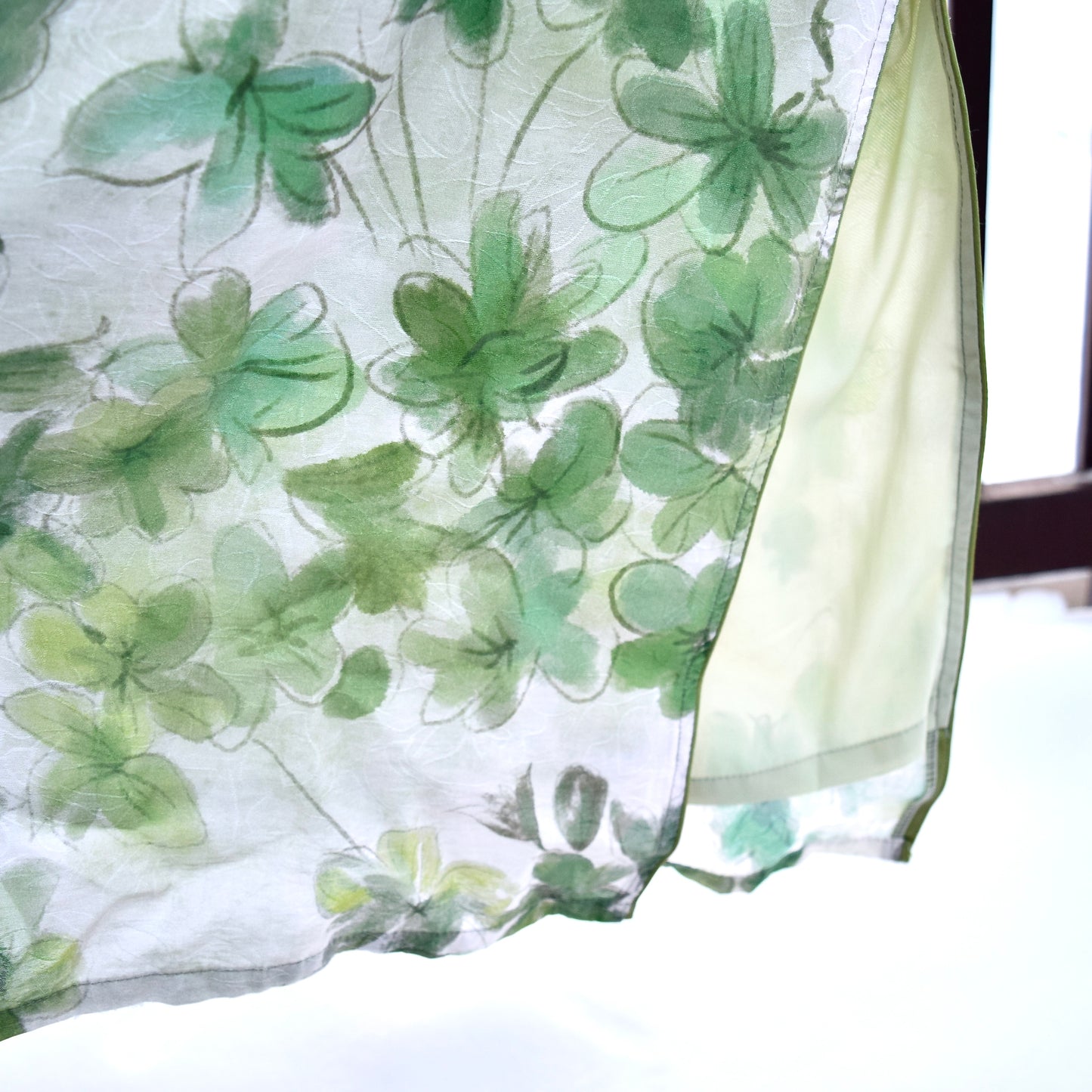 White Green Flora Tassel Qipao - Chinese Traditional Cheongsam