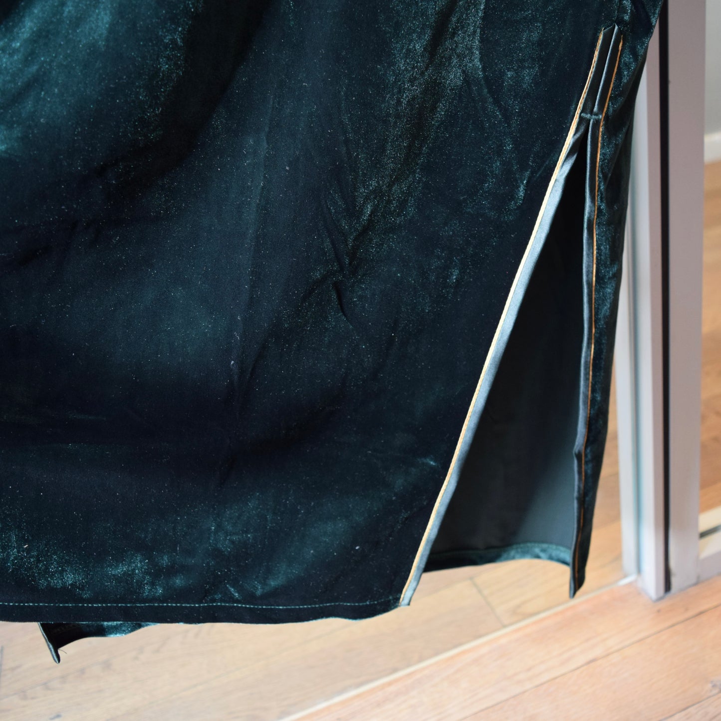 Green Velvet Flower Embroidered Qipao Midi Dress - Chinese Cheongsam