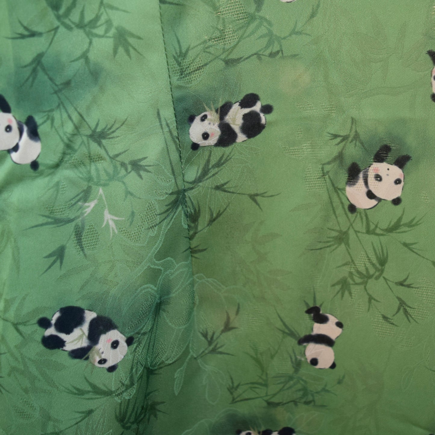 Green Panda Qipao Long Dress - Chinese Traditional Cheongsam