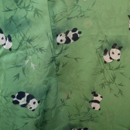 Green Panda Qipao Long Dress - Chinese Traditional Cheongsam