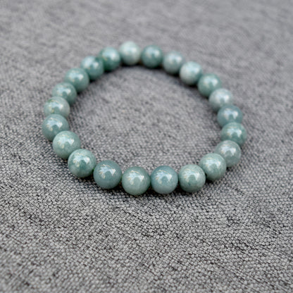 Green Jadeite Beaded Bracelet - Natural Jade