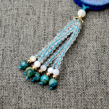 Lapis Magpies Plum Blossom Necklace - African Turquoise