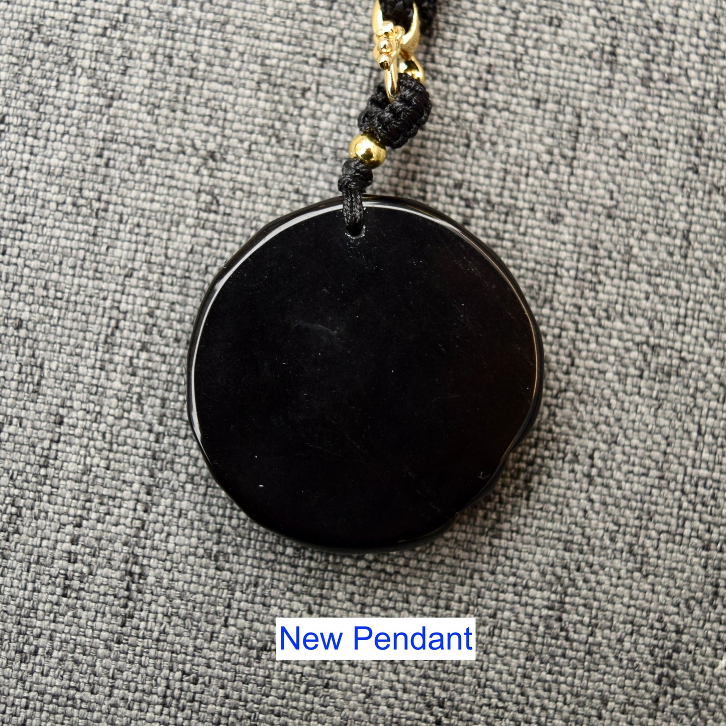 Black Obsidian Dragon Circle Pendant Necklace