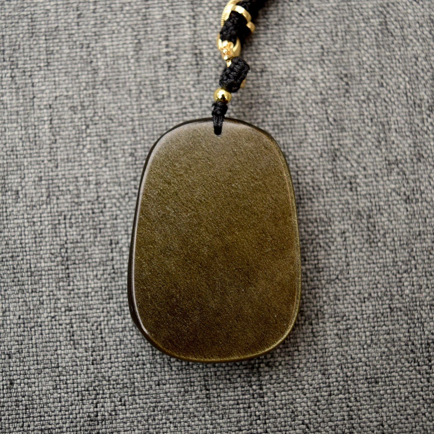 Golden Obsidian Dragon Pendant Necklace