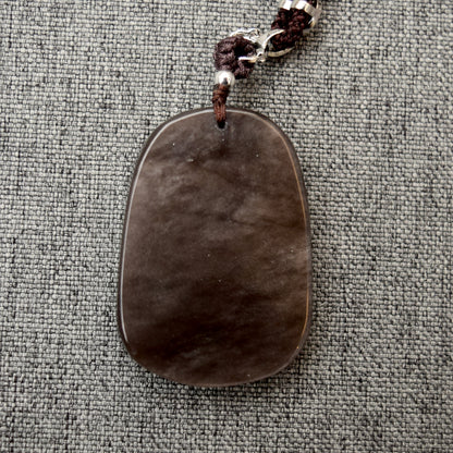 Obsidian Dragon Pendant Necklace - Chinese Zodiac Rope Necklace