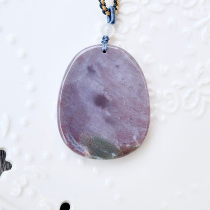 Ocean Jasper Landscape Pendant - Purple Stone