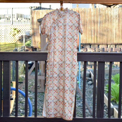 Orange Maple Qipao Long Dress - Chinese Traditional Cheongsam