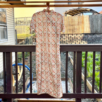 Orange Maple Qipao Long Dress - Chinese Traditional Cheongsam