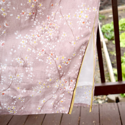 Pink Plum Blossom Printed  Qipao Dress - Chinese Traditional Cheongsam