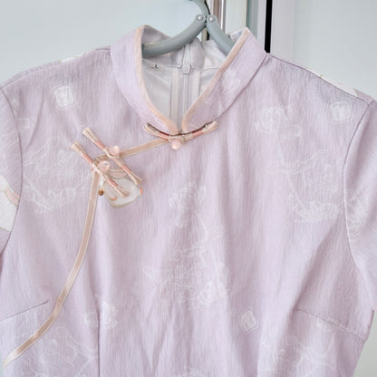 Purple Rabbit Qipao Long Dress - Chinese Traditional Cheongsam