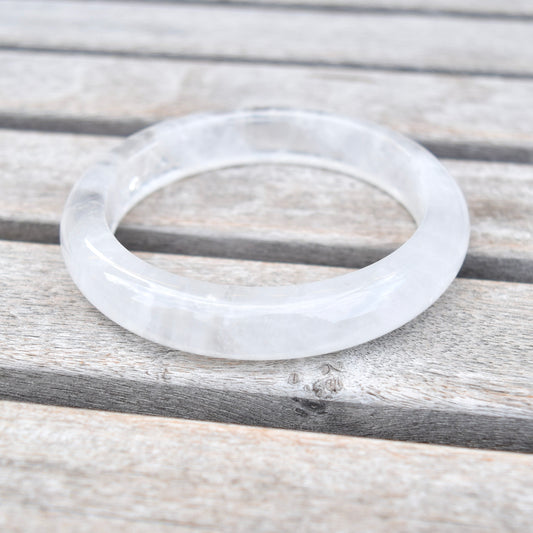 61.6 mm White Clear Quartz Bangle