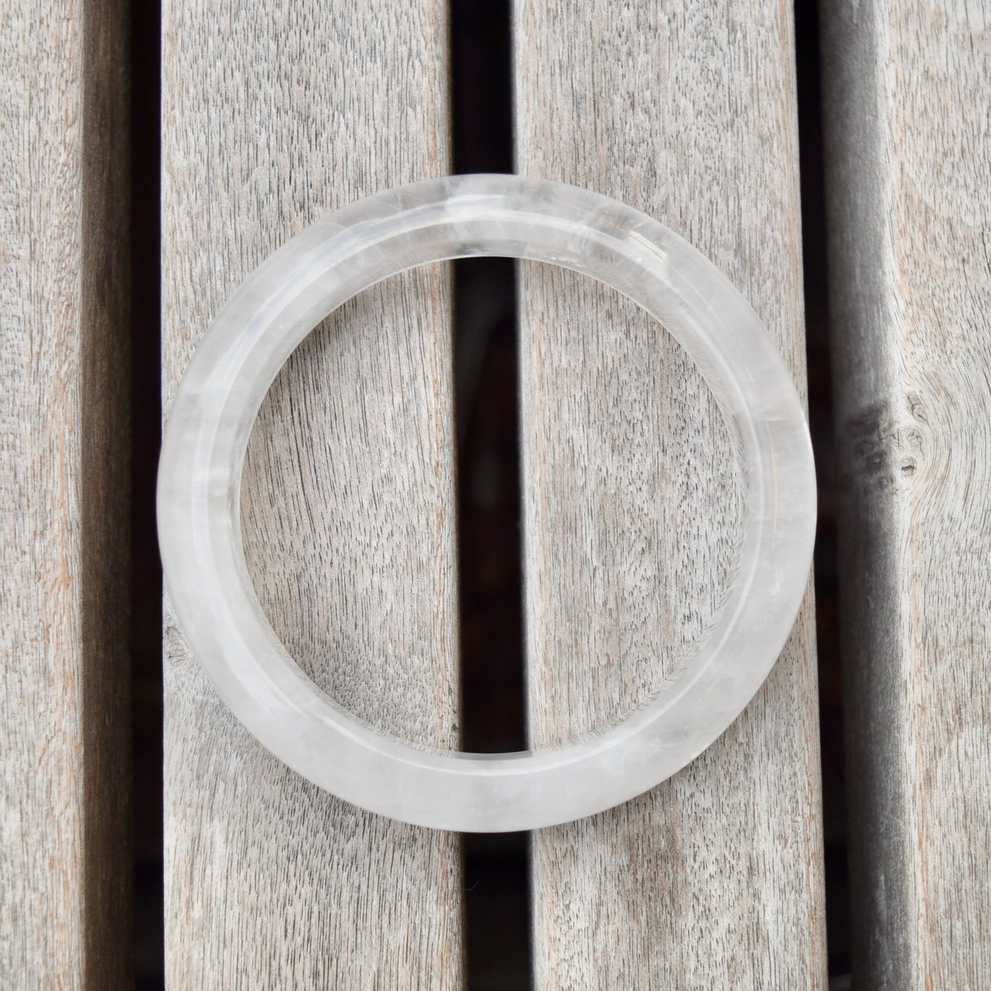 61.6 mm White Clear Quartz Bangle