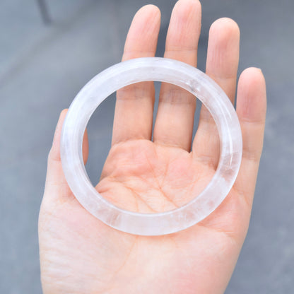 61.6 mm White Clear Quartz Bangle