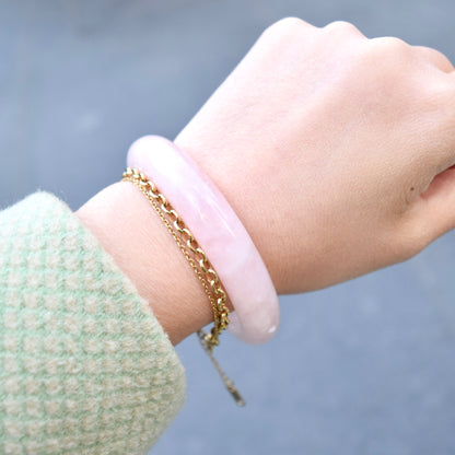 57.9 mm Rose Quartz Bangle