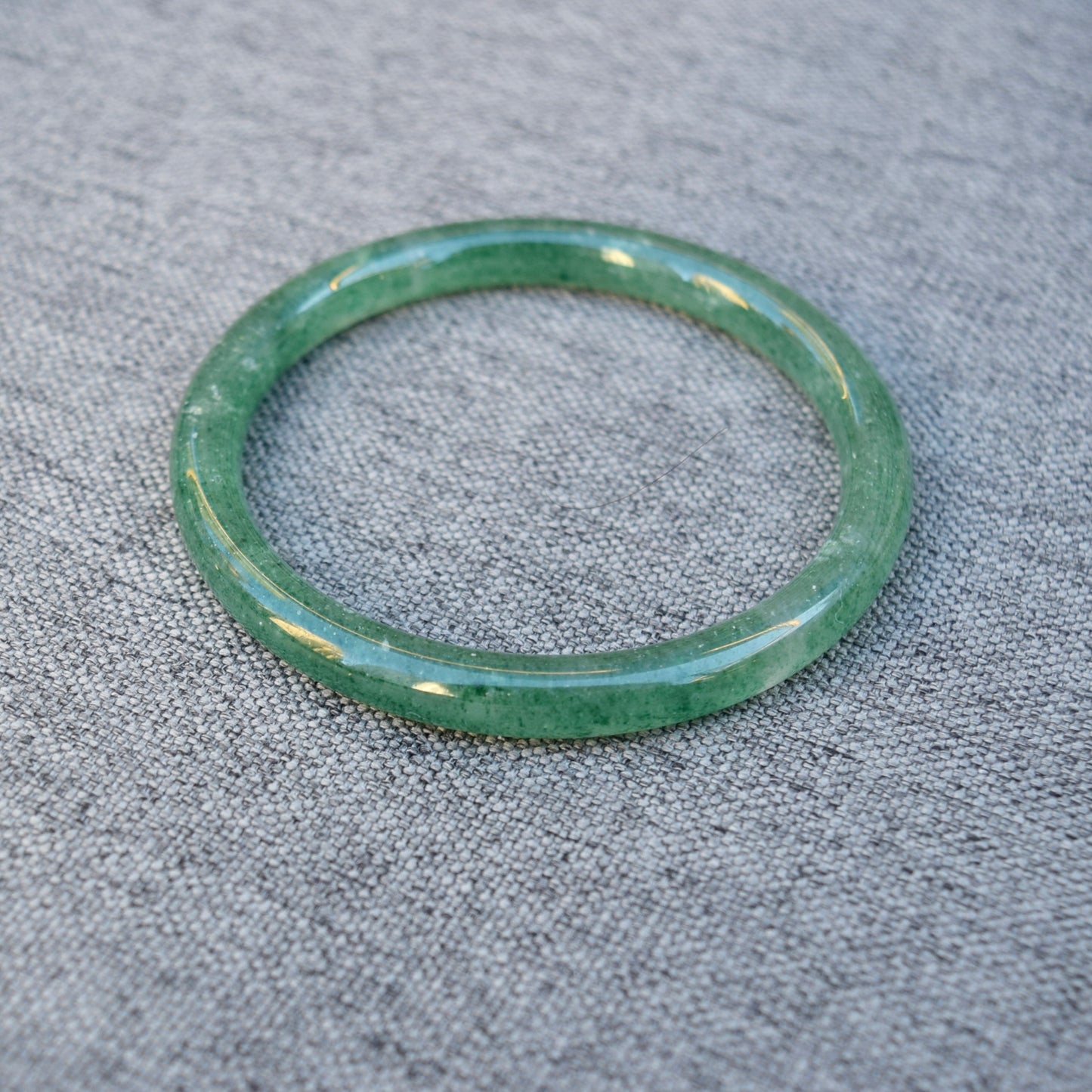 61.2 mm Strawberry Quartz Bangle Bracelet - Green