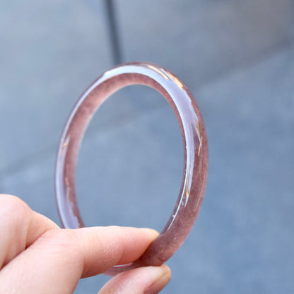 64.1 mm Strawberry Quartz Bangle Bracelet - Red