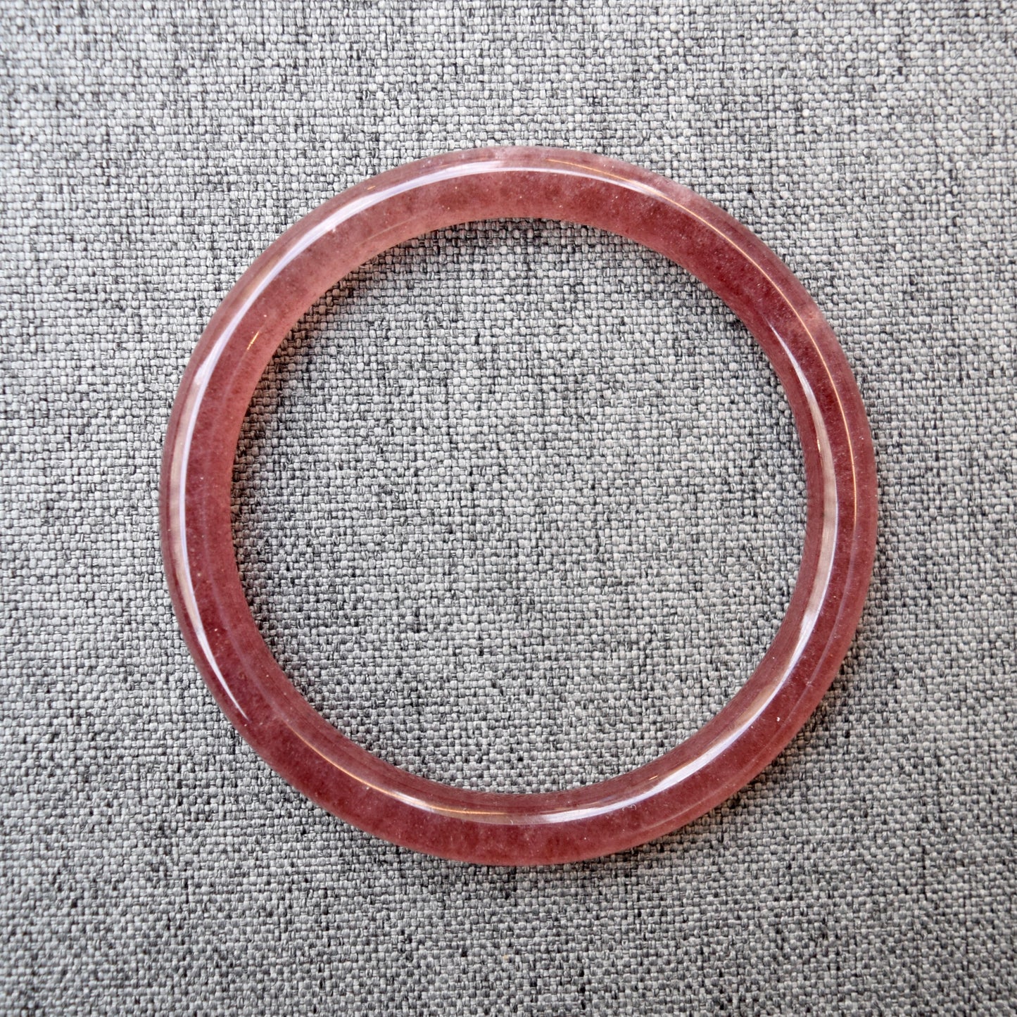 64.5 mm Strawberry Quartz Bangle Bracelet - Red