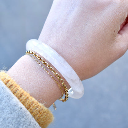 56.6 mm Clear Quartz Bangle Bracelet