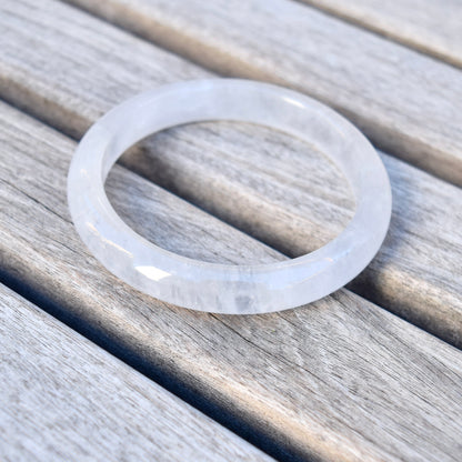 58.2 mm Clear Quartz Bangle - White