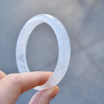 58.2 mm Clear Quartz Bangle - White