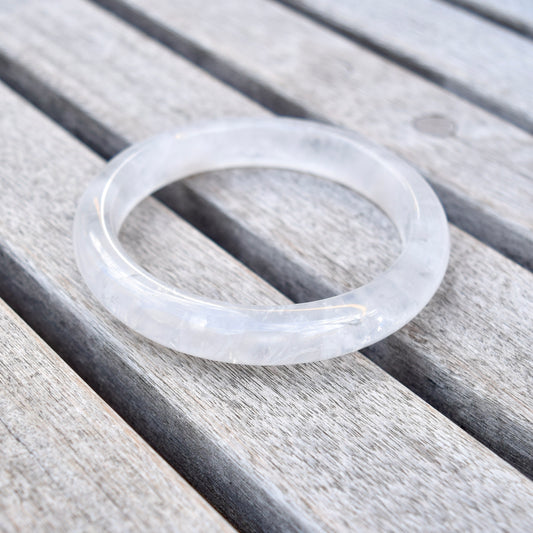 61.4 mm White Clear Quartz Bangle Bracelet