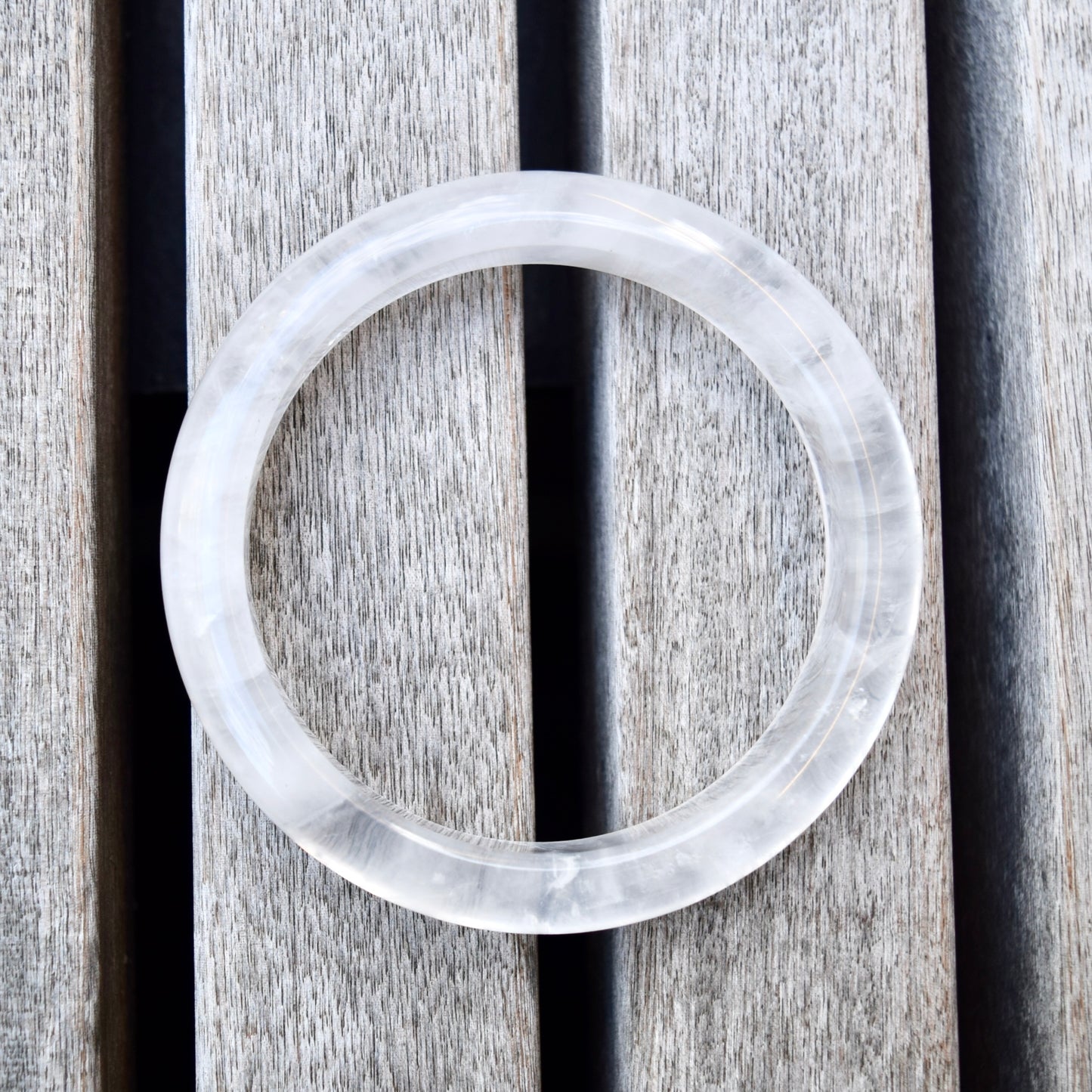 61.4 mm White Clear Quartz Bangle Bracelet