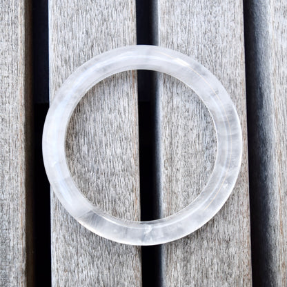 61.4 mm White Clear Quartz Bangle Bracelet