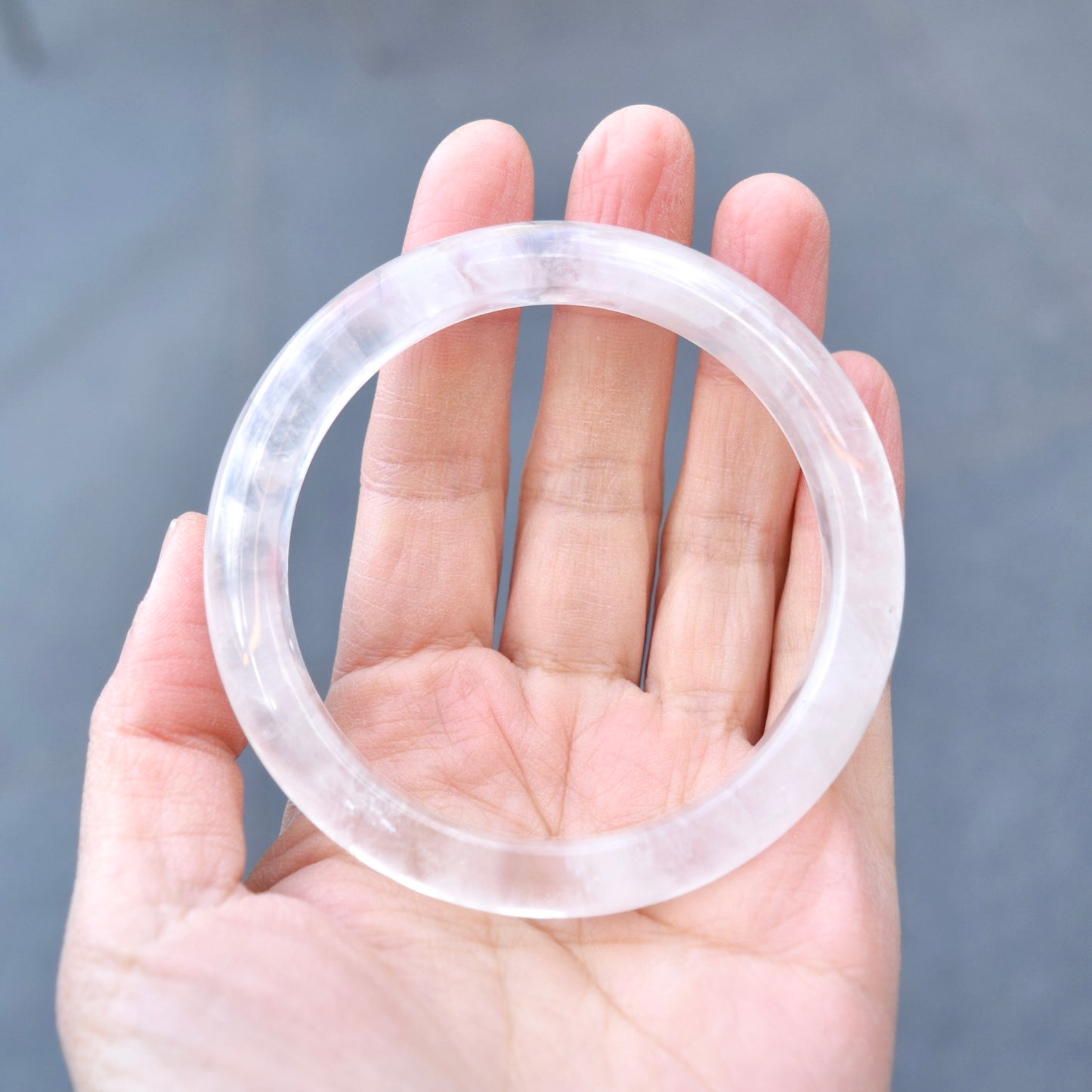 61.4 mm White Clear Quartz Bangle Bracelet