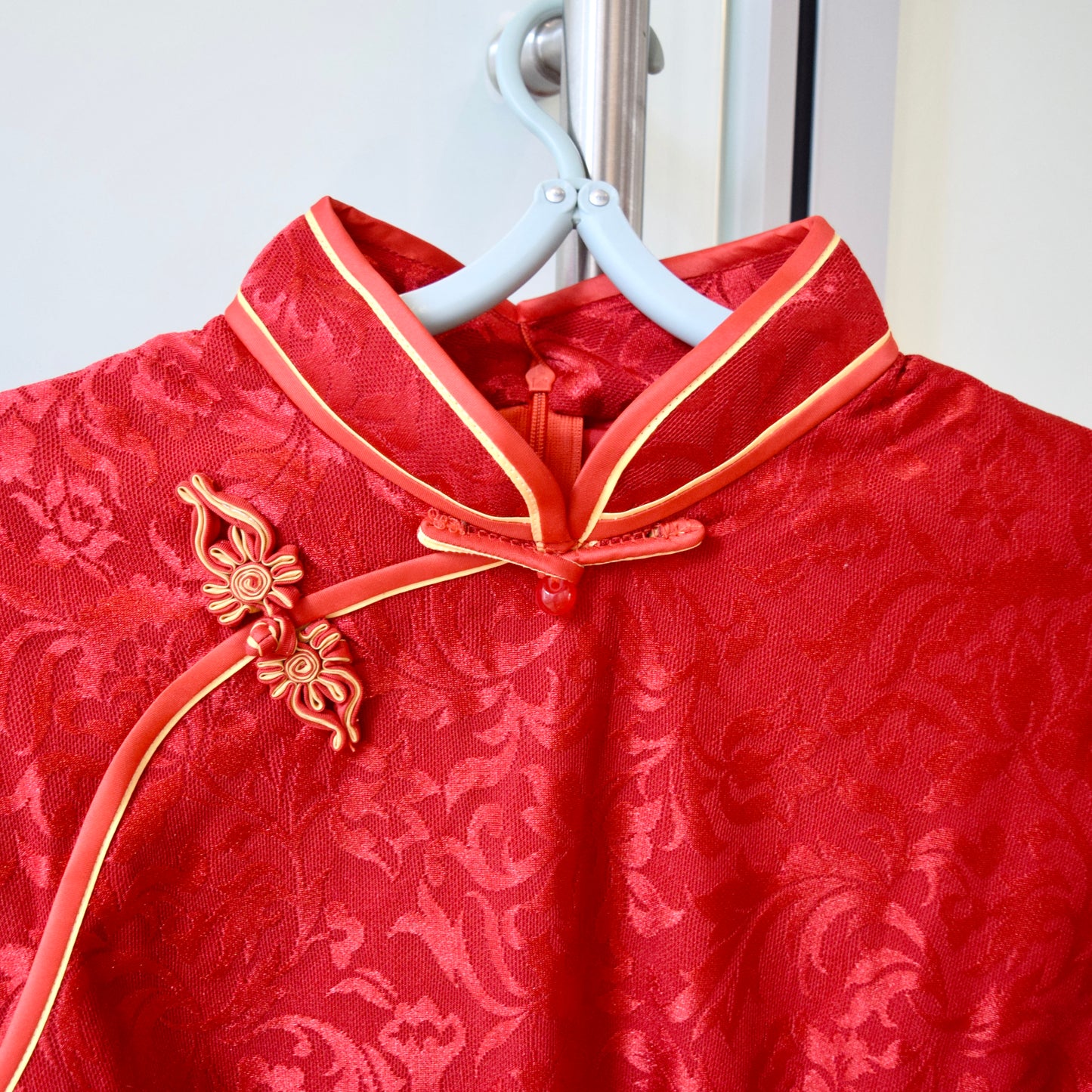 Red Lace Flora Qipao Blouse - Chinese Top