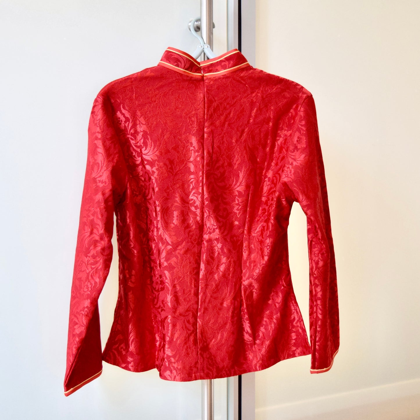 Red Lace Flora Qipao Blouse - Chinese Top