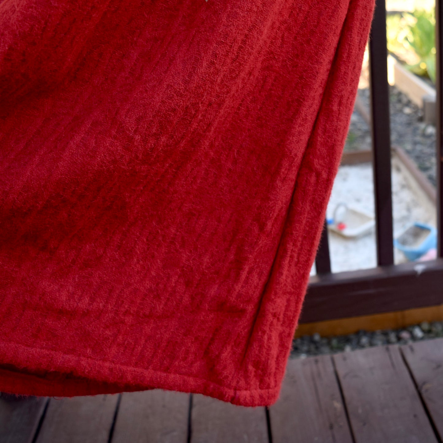 Red Flora Embroidered Fleece Qipao Midi A Line Dress - Chinese Cheongsam