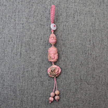 Pink Character Bag Charm Keychain –Rhodonite Accessory