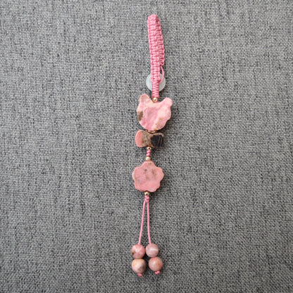 Pink Character Bag Charm Keychain –Rhodonite Accessory
