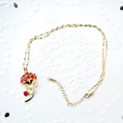 Valentine’s Collection – Charms Necklace - Red Bouquet Unicorn Ice Cream